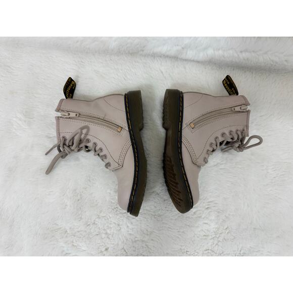 Dr. Martens Kids 1460 Taupe Leather Boots Size 11 - Picture 3 of 11